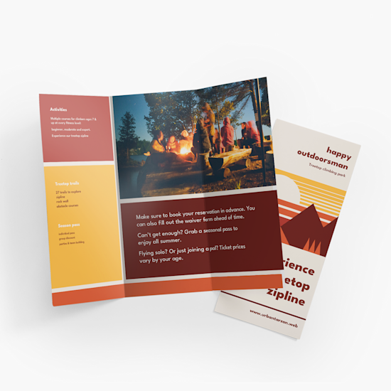 Brochures featuring an outdoor experience company