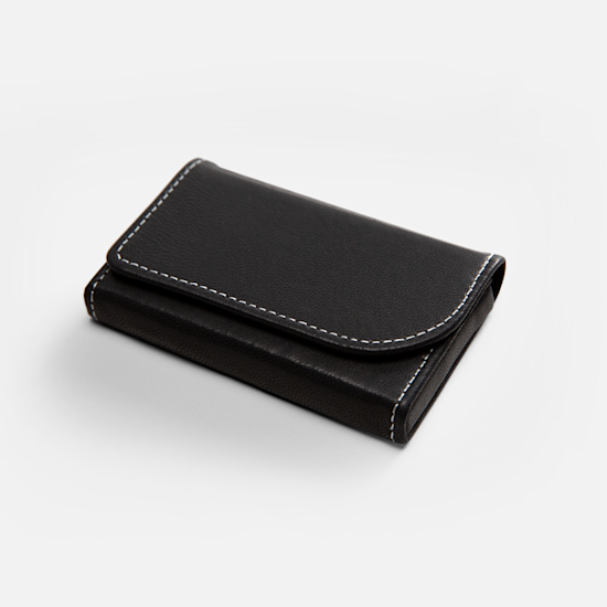 Black Leather Horizontal Business Card Holders