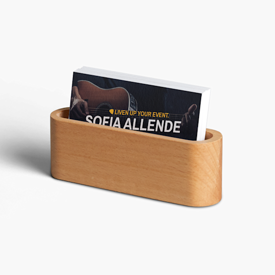 Wood business card holder Multiple card display stand Desktop card