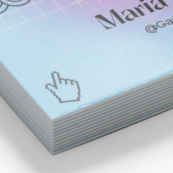 Ultra thick business card detail