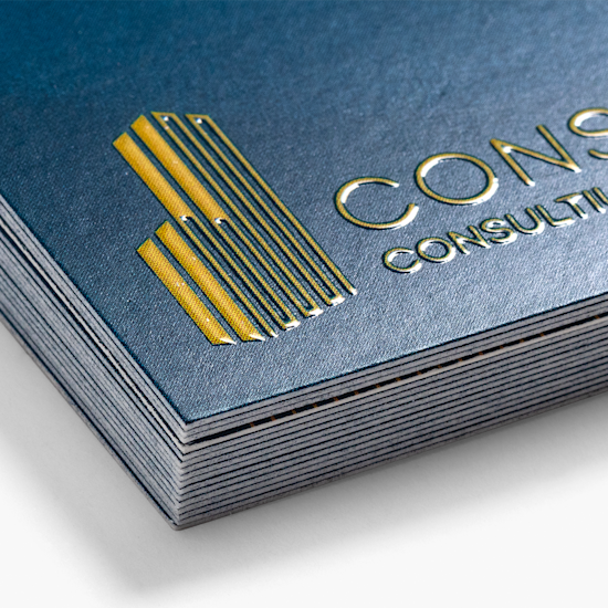 Embossed gloss business card detail