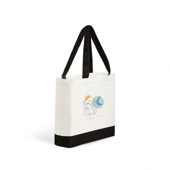 VistaPrint Two-Tone Zip Cotton Tote Bag