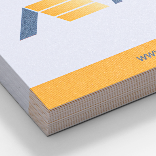 Uncoated business card detail