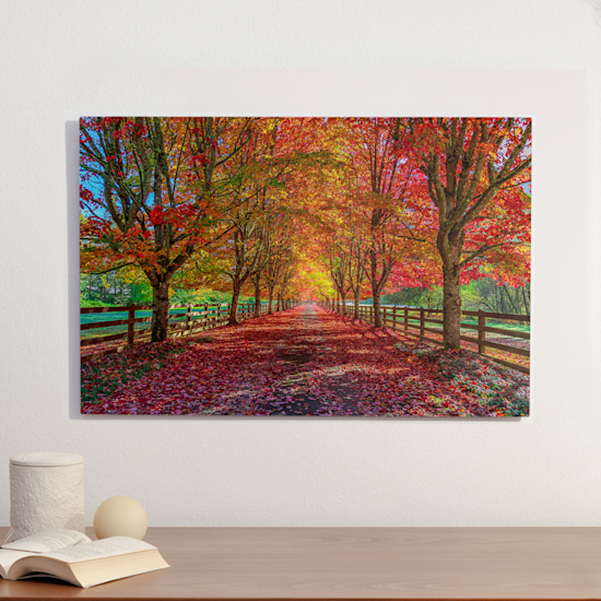 Un tableau photo en aluminium illustrant deux enfants qui se font un câlin.