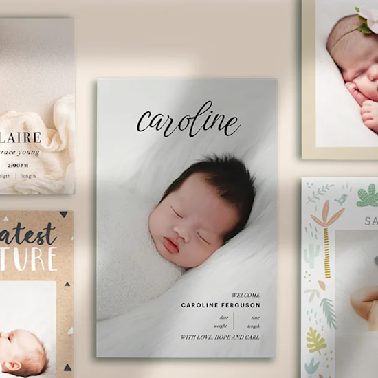 Birth announcement online cards canada