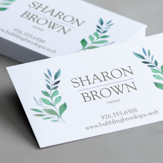 Natural uncoated business cards
