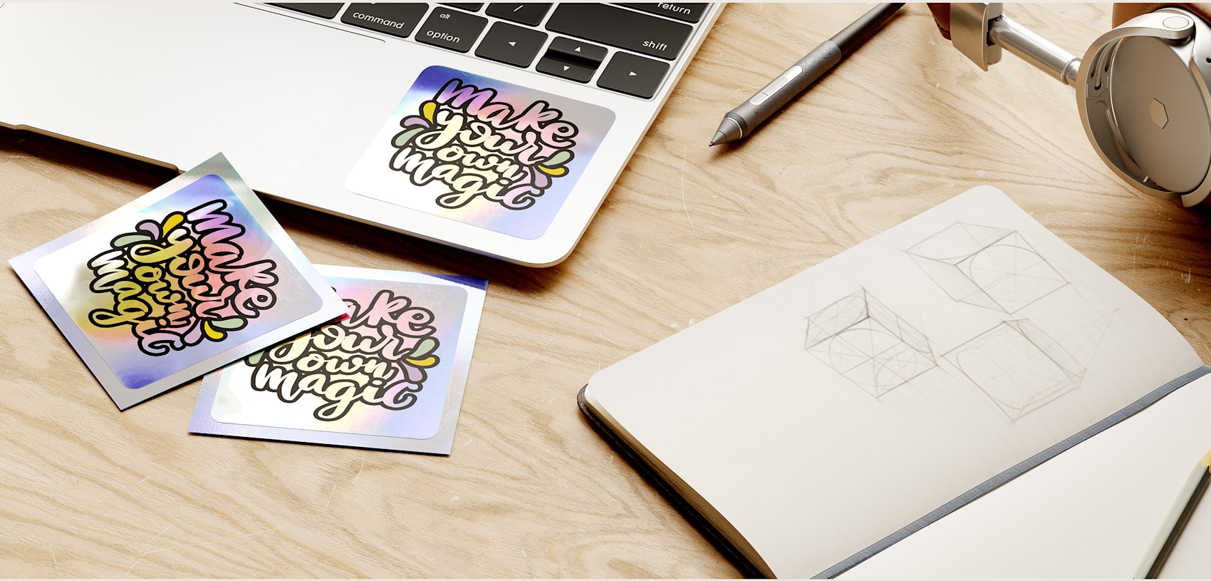 Larger version: Square holographic stickers