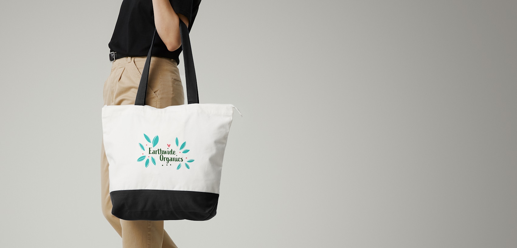 Zip Tote Bags - Cotton Canvas Tote Bag