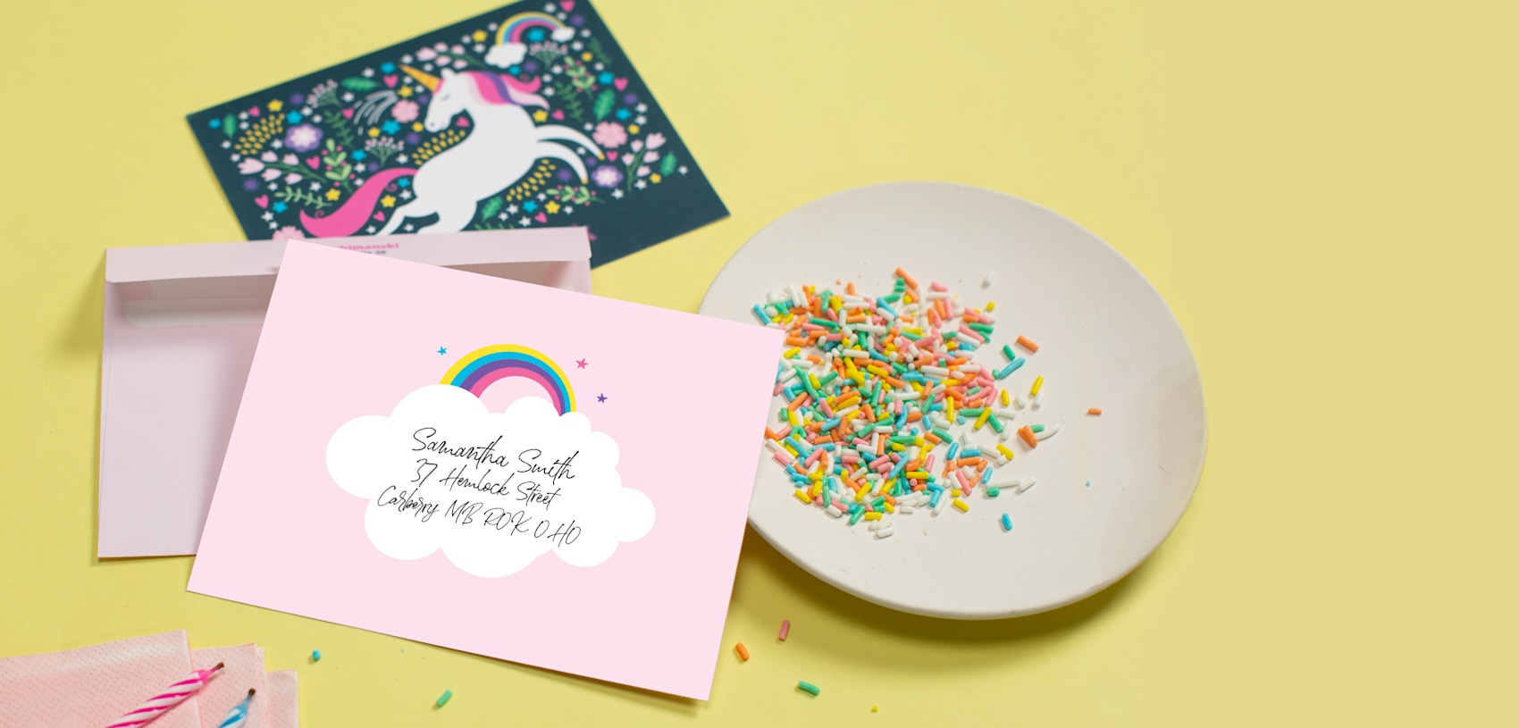 custom envelopes with rainbow