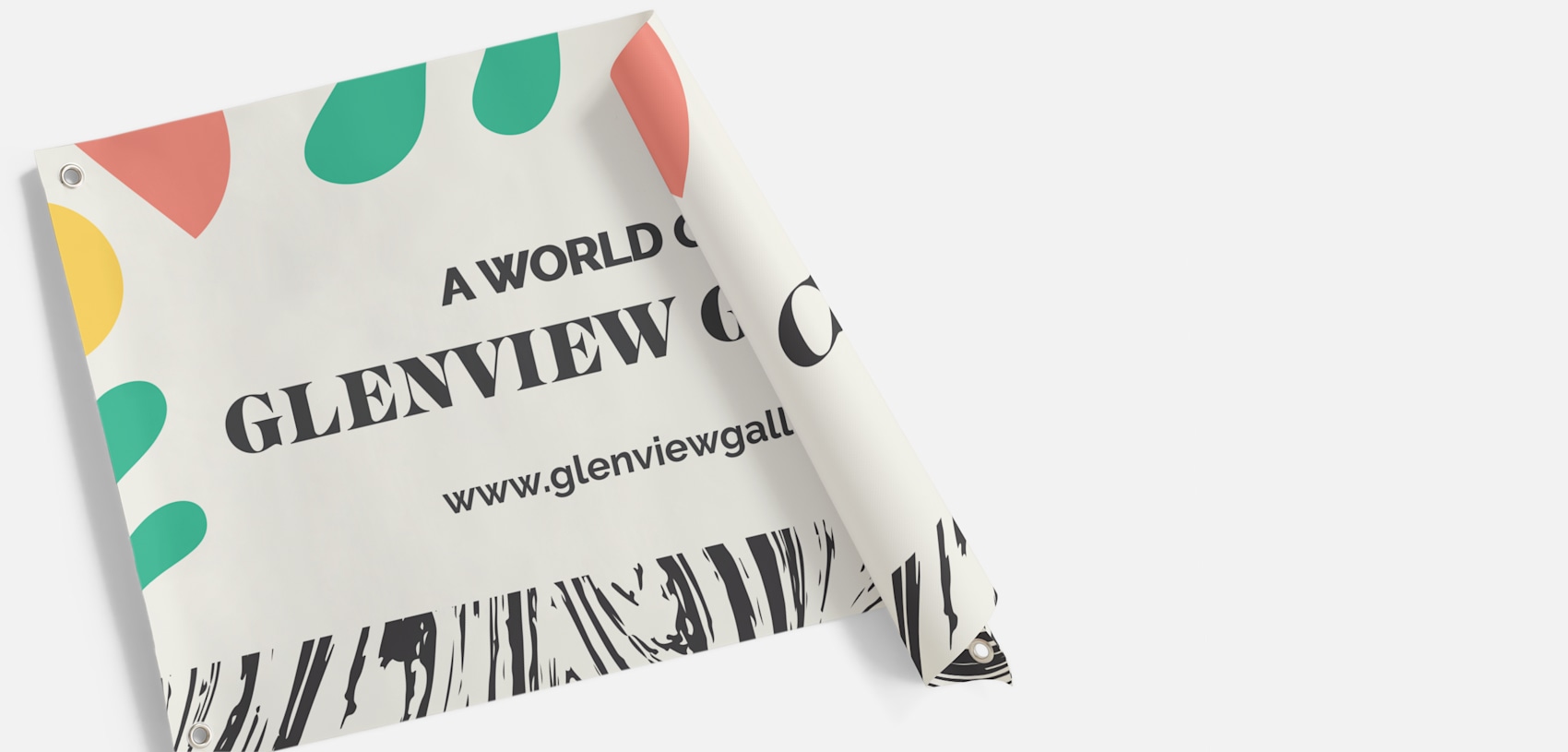 white double-sided vinyl banner 