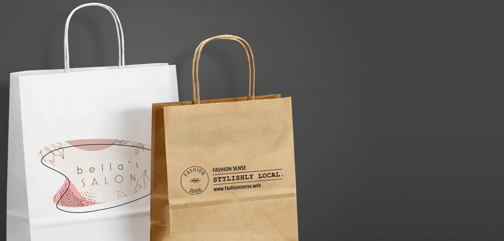 Imprinted Kraft Paper Bags with Twisted Handle