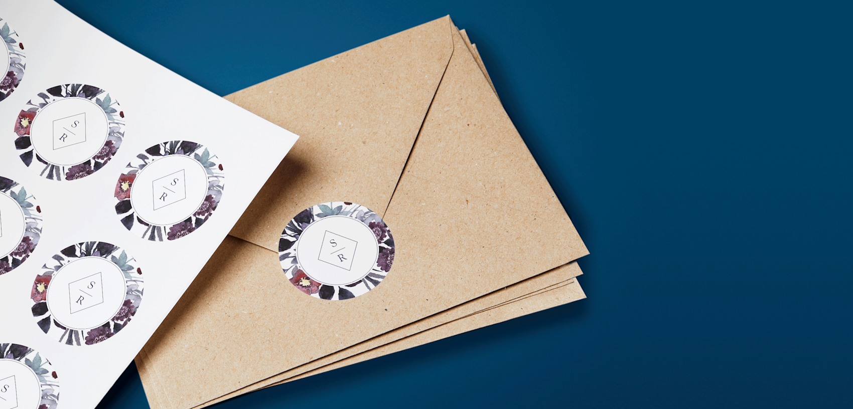 72-Double Heart Foil Wedding Invitation Round Envelope Stickers Seals 