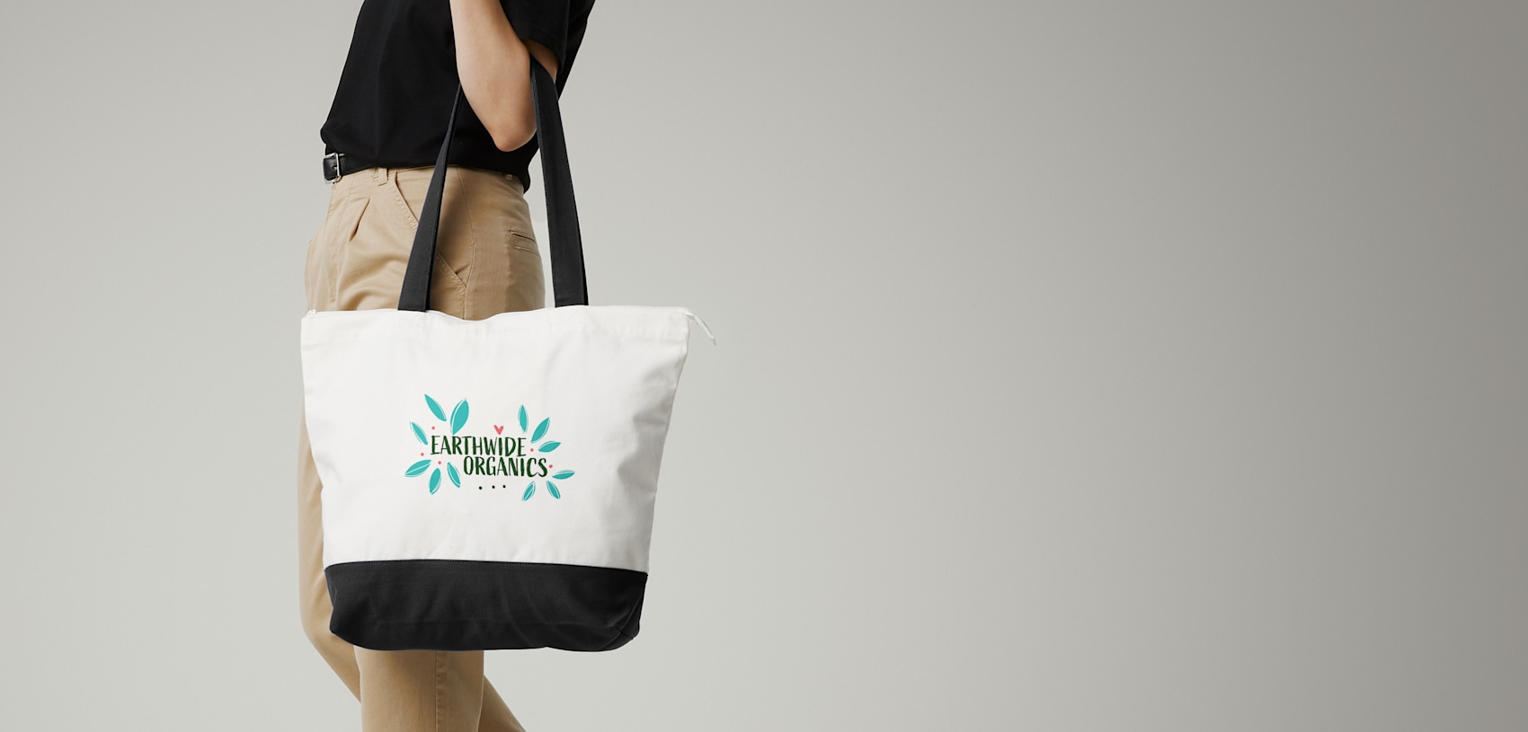 VistaPrint TwoTone Zip Cotton Tote Bag VistaPrint