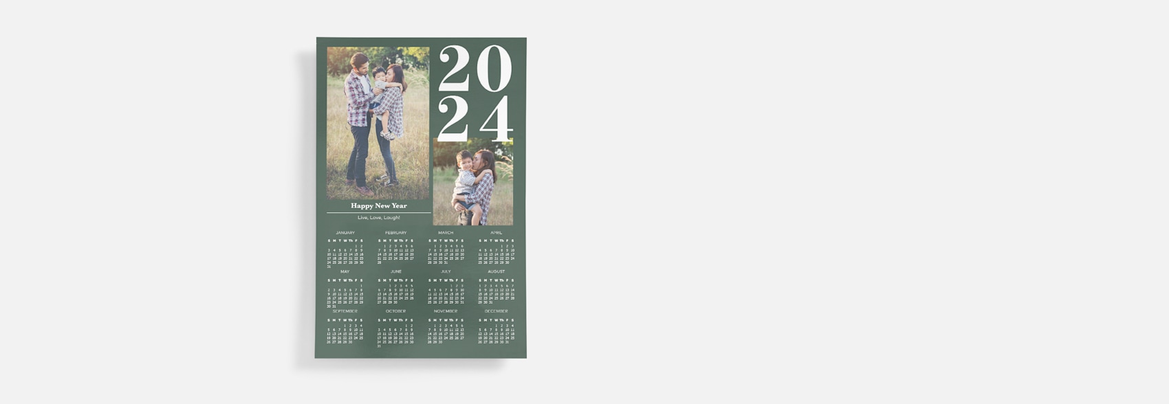 poster calendar with family photos