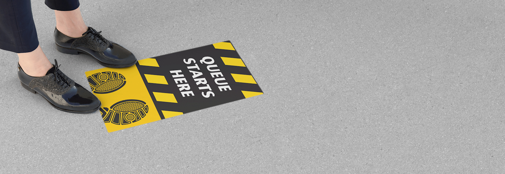 Kit stickers Ground Floor Safe Distance Area with Custom Logo 