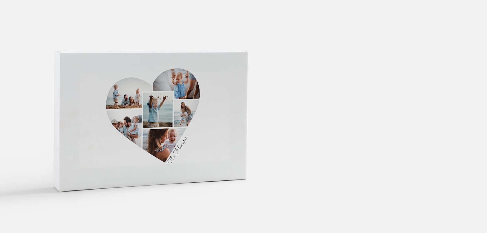 photo canvas print with heart shape collage