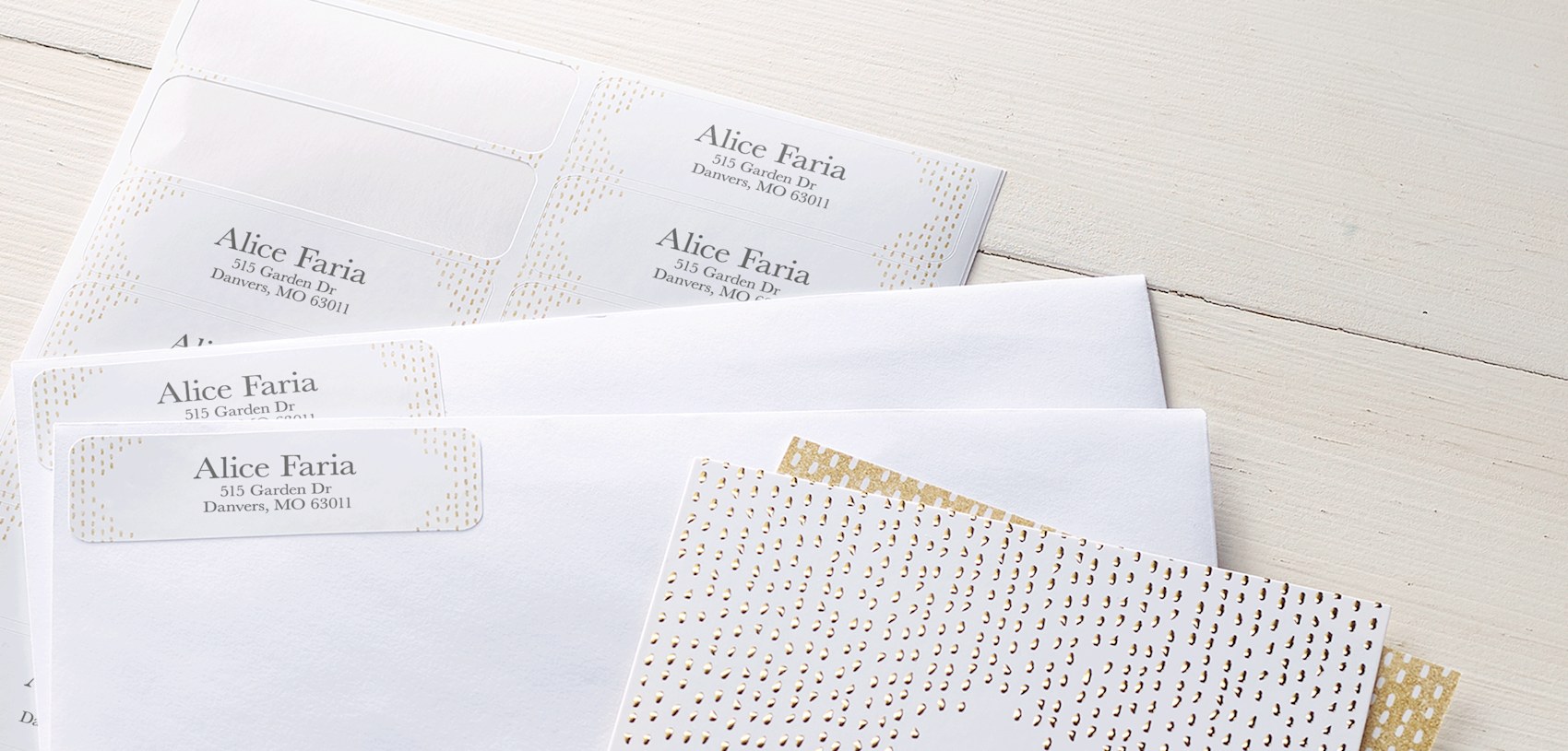 Personalized address labels printed on sheets 