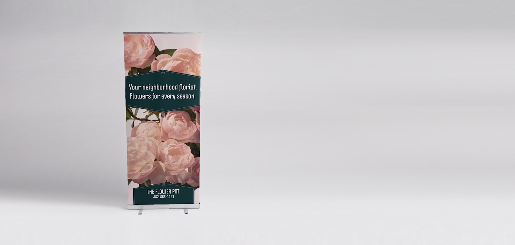 Larger version: Floral banner stand