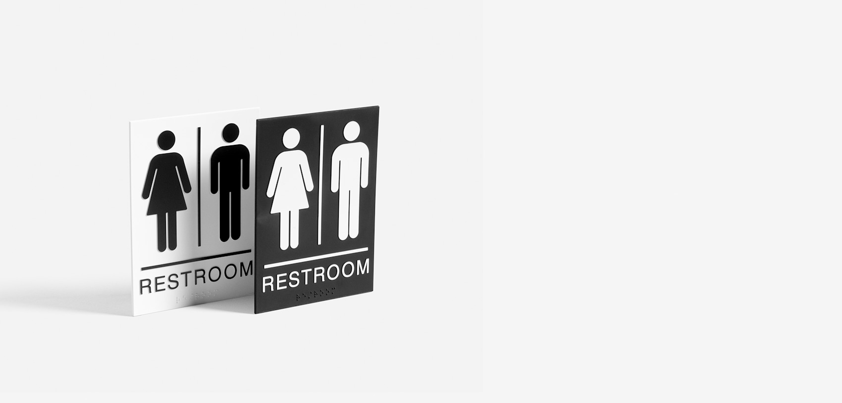1 Unit Restroom Sign-Steel/Black