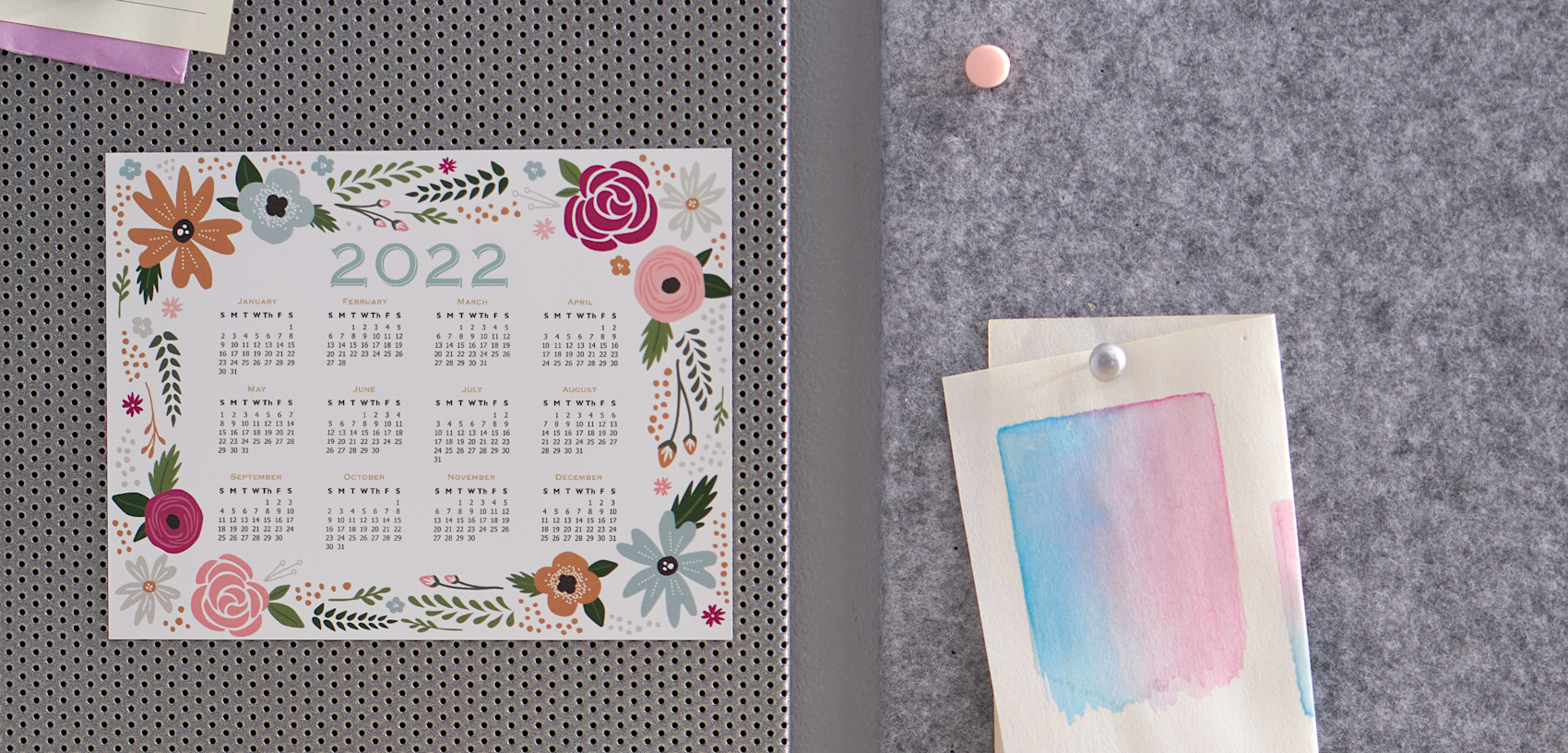 Larger version: floral magnetic calendar 