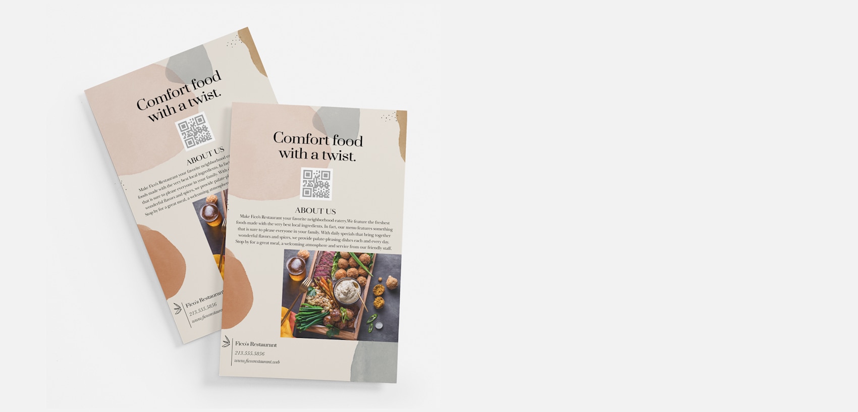 Larger version: comfort food custom business flyers