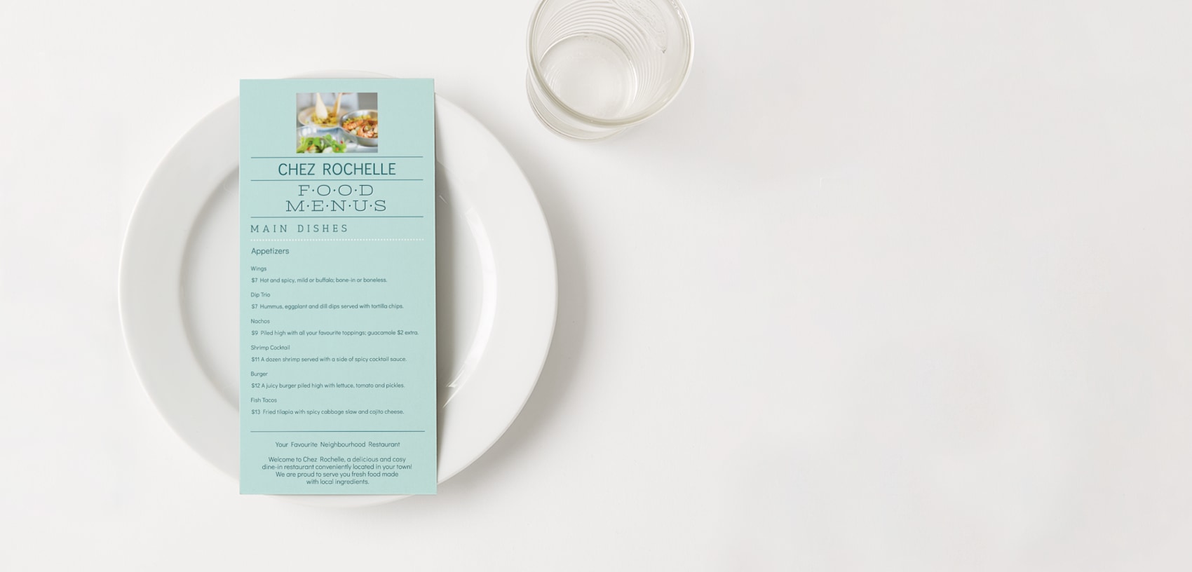 Larger version: pastel blue restaurant menu