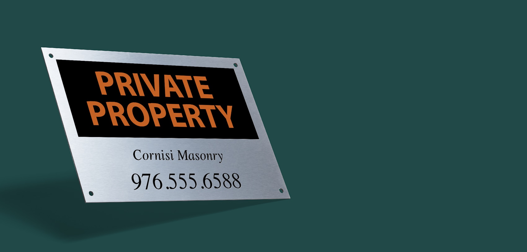 Larger version: custom metal sign private property