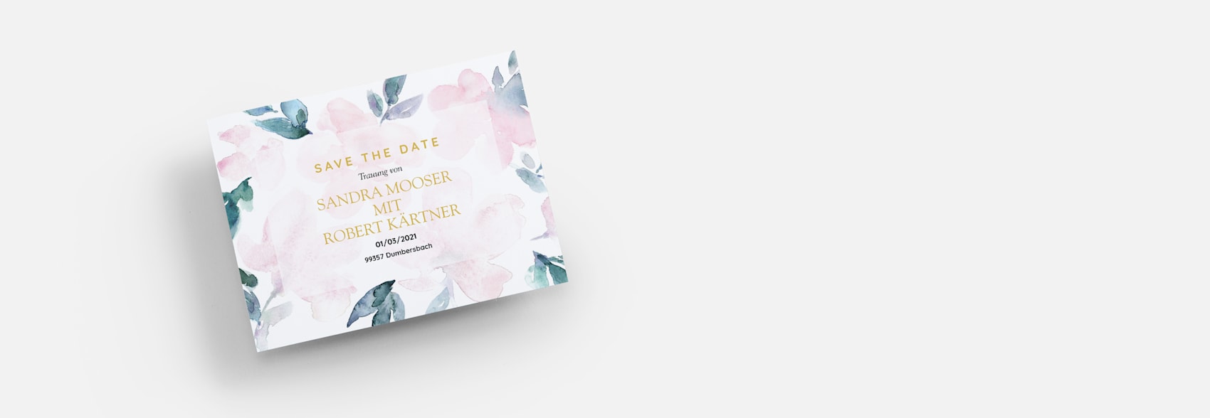 Save the Date Karten für die Hochzeit mit floralem Aquarelldesign