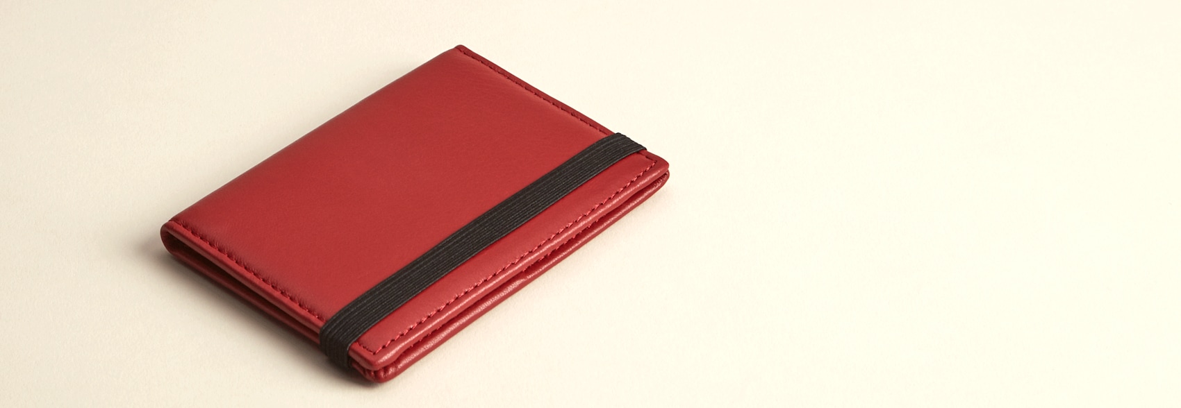 Folded Red Leather Business Card Holders