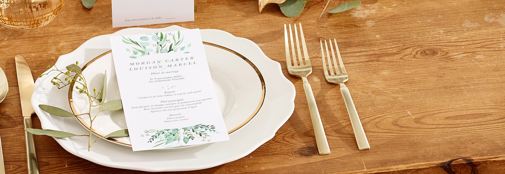 Impression De Menus De Mariage Menus De Mariage Personnalises Vistaprint