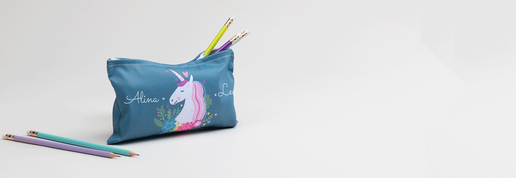 Personalised Printed Pencil Case With Stationary 