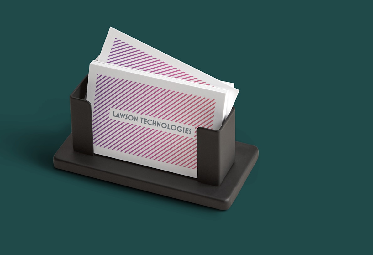 Larger version: Steel desk business card holders