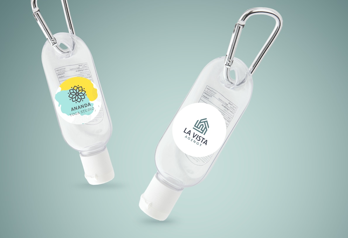 Customizable Clip & Go Hand Sanitizers with Carabiner VistaPrint