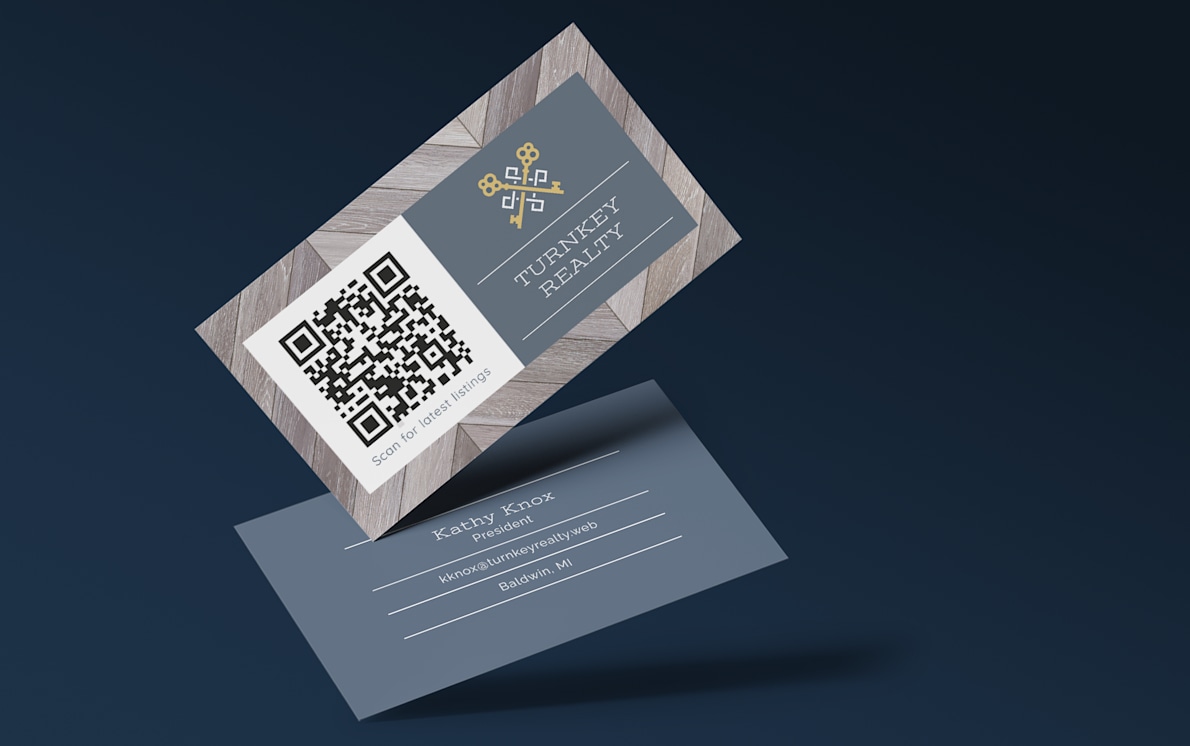 Black Editable Business Card Qr Code Business Card