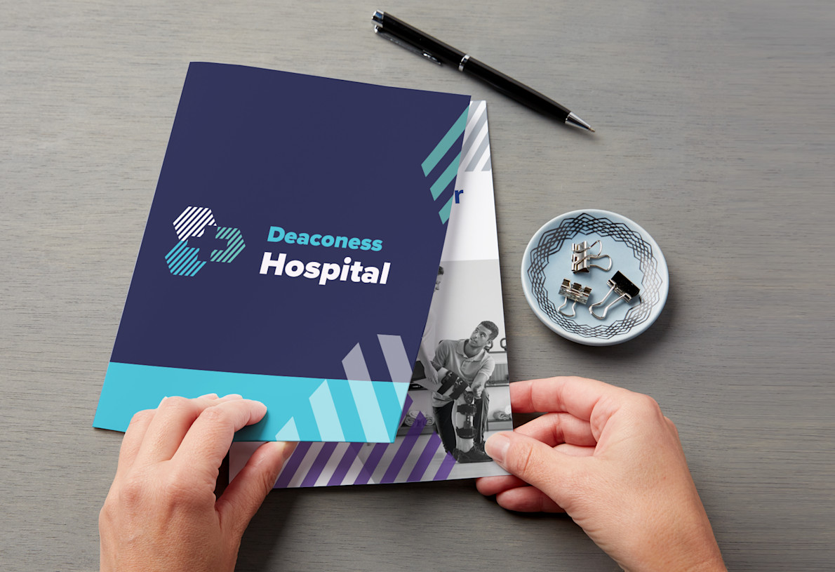 dark blue presentation folder for hospital