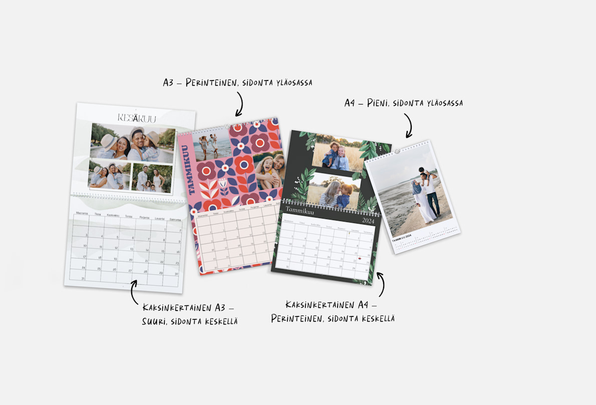 Personoidut seinäkalenterit ja valokuvaseinäkalenterit | Vistaprint