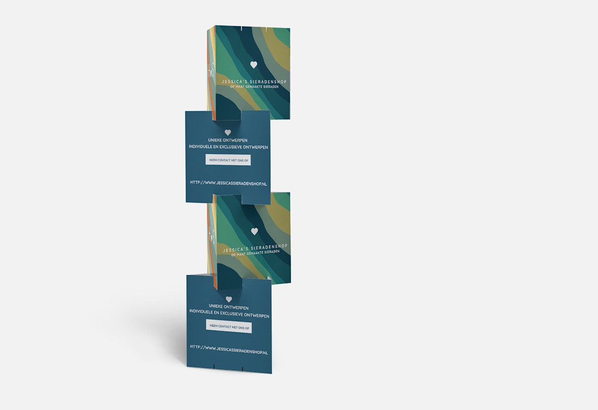 Driehoekige vloerdisplay voor juweliers 