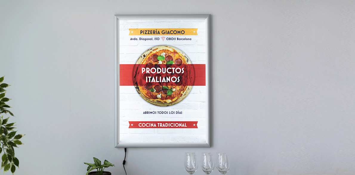 Cartel retroiluminado, póster con luces LED VistaPrint España