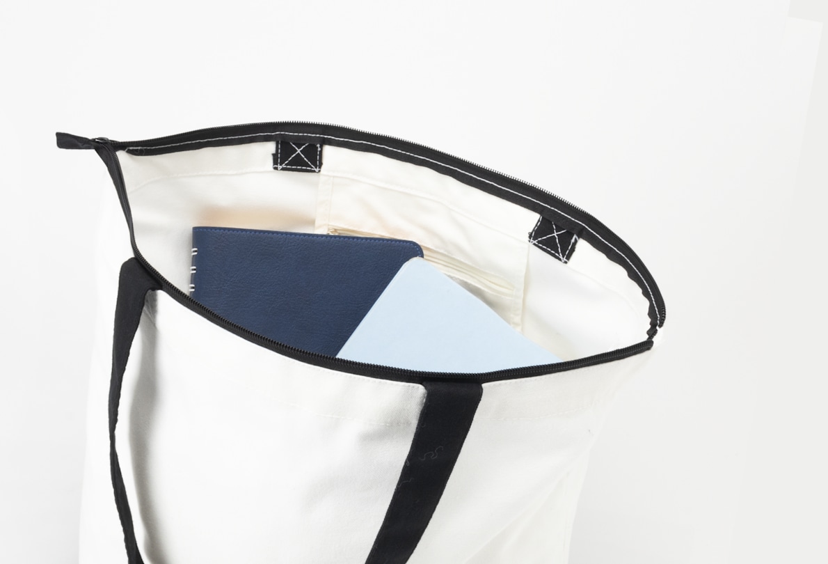 Stor mulepose i bomuld med lynlås fra VistaPrint® 4