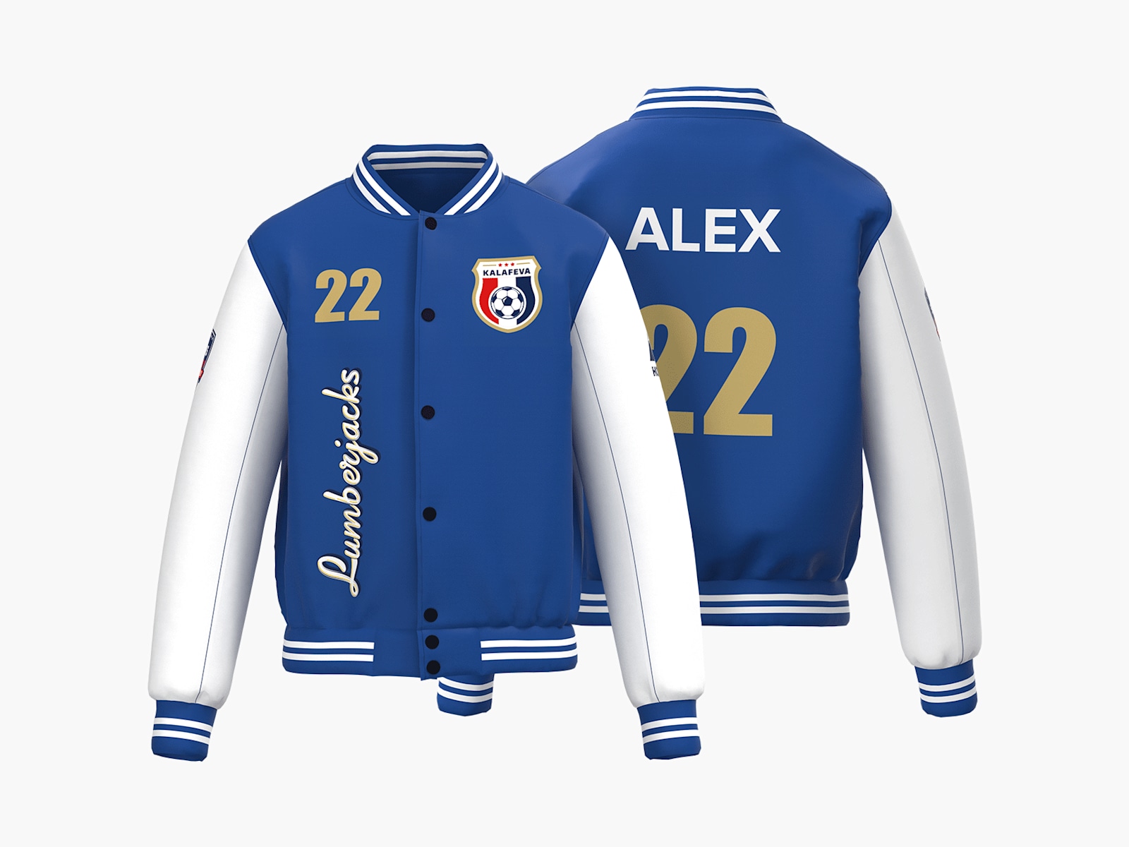 Gefütterte Unisex-Collegejacke mit Vollflächendruck 5