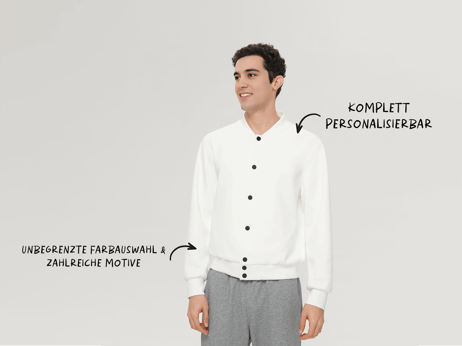 Gefütterte Unisex-Collegejacke mit Vollflächendruck 2
