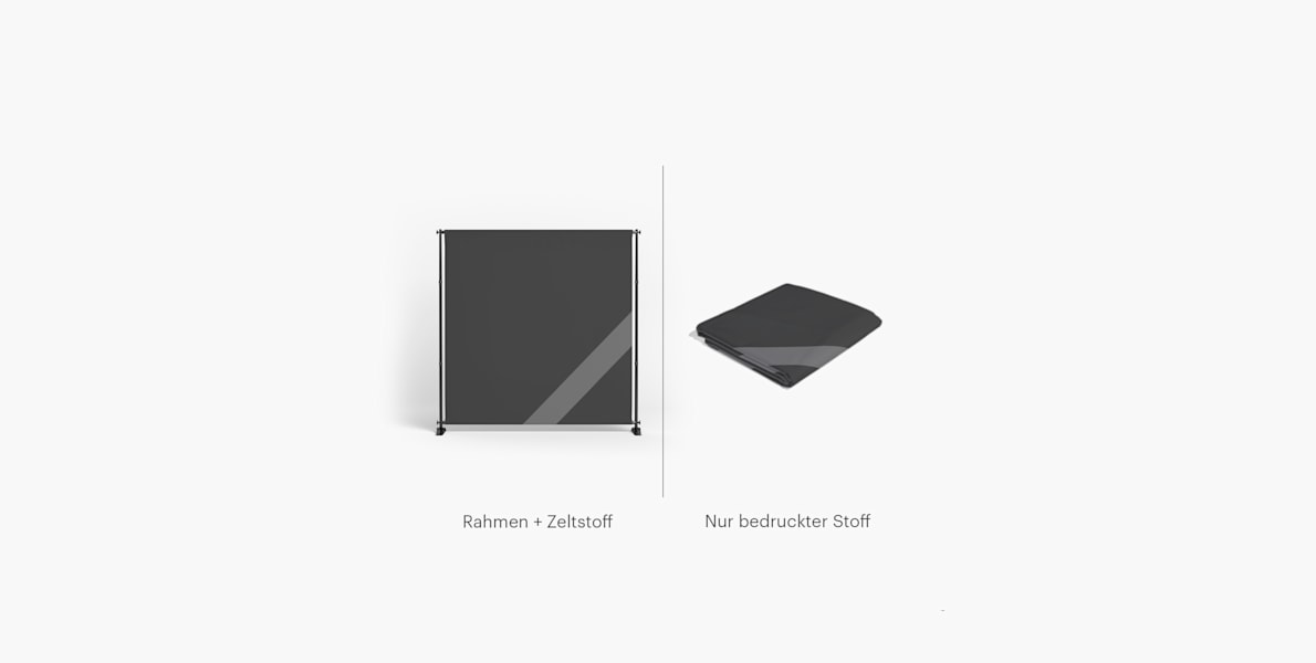 Werbewand mit Teleskoprahmen und Textilbanner 5