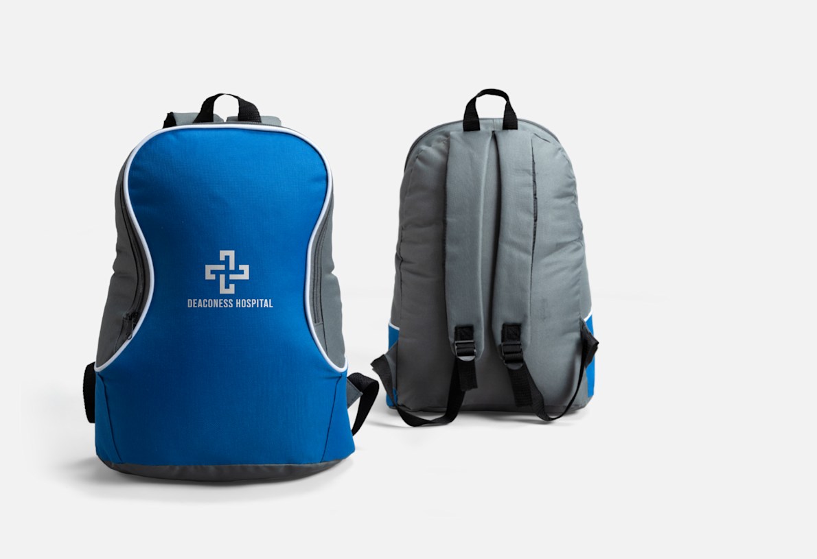 Corporate store branded backpacks