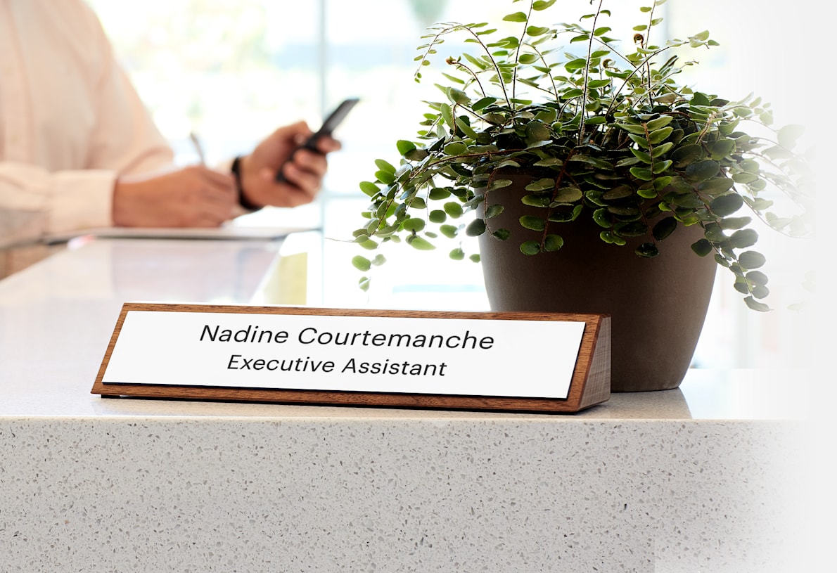 Larger version: custom desk name plate for office Canada