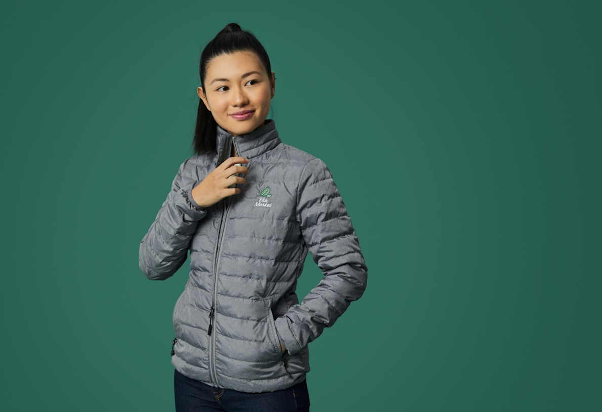 Women's Packable Puffer Jacket with Logo