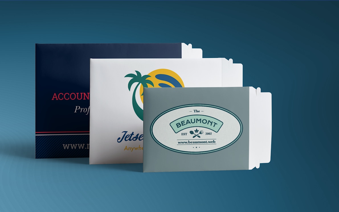 Larger version: Custom shipping envelopes in different sizes 