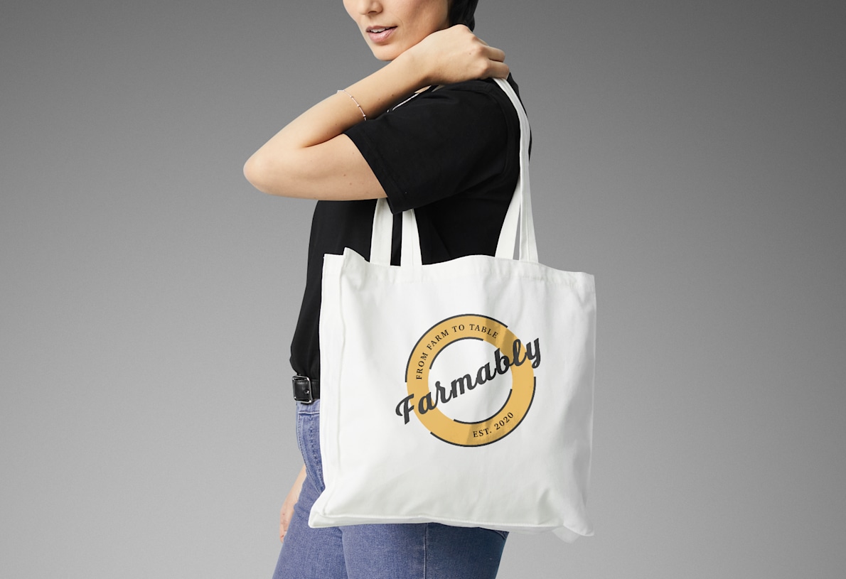 One Color Printed Cotton Tote Bag