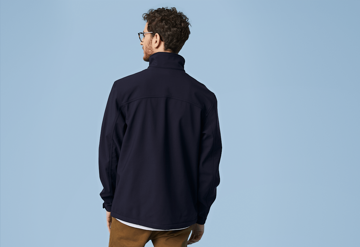 Navy blue soft shell jacket store