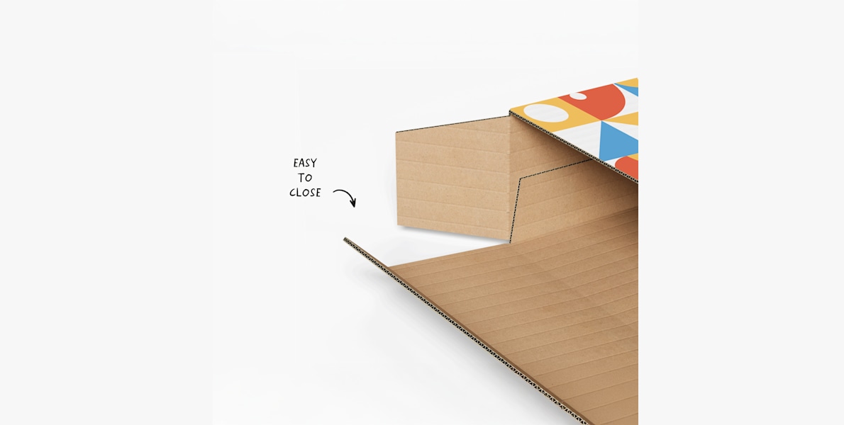 A flat shipping boxes are easy to close and secure with a single piece of tape.