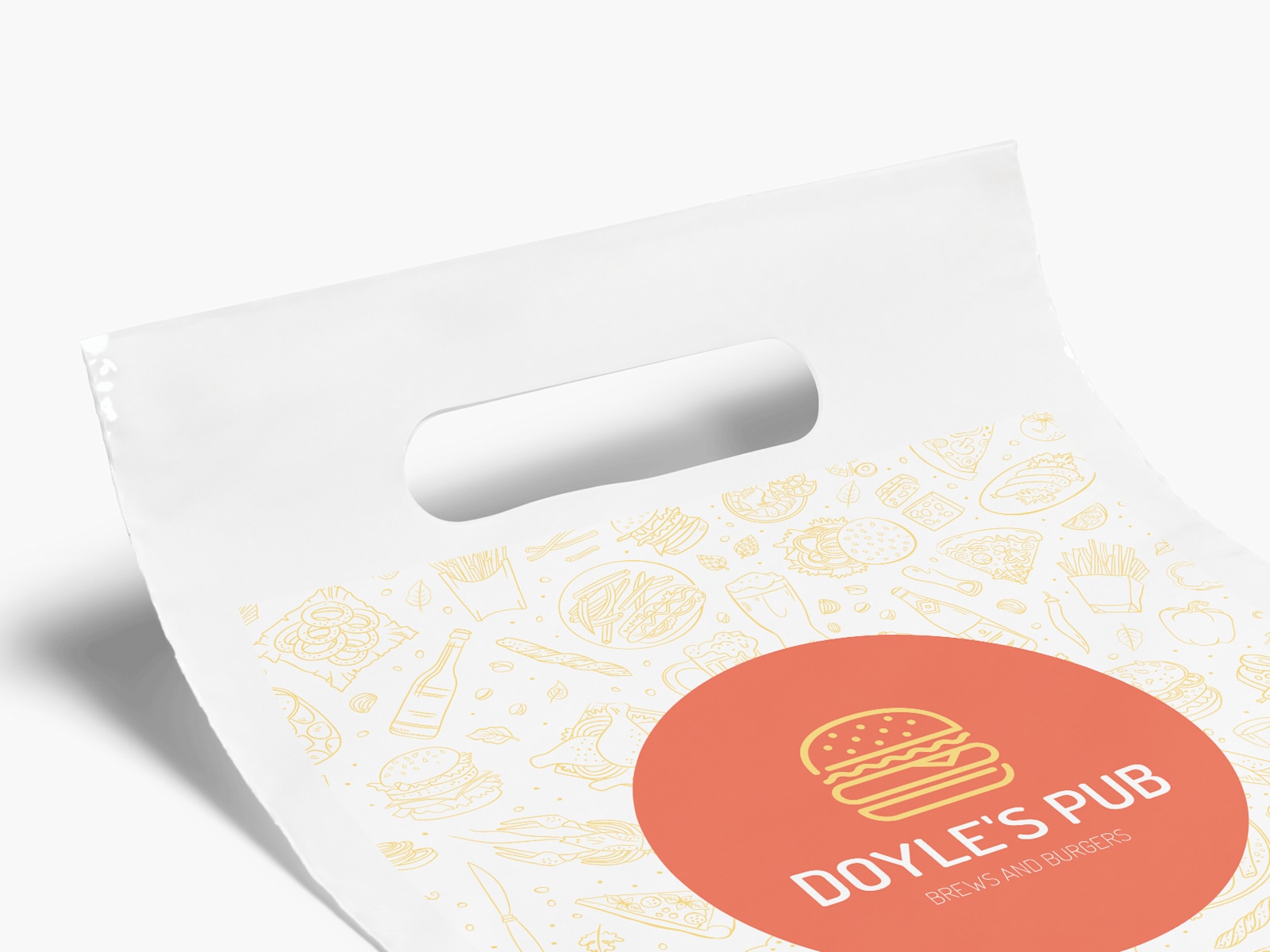 Die cut handle on sale bags with logo